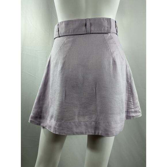 Matthew Bruch Cargo Pink Linen Mini Skirt Size 2 - Picture 3 of 4